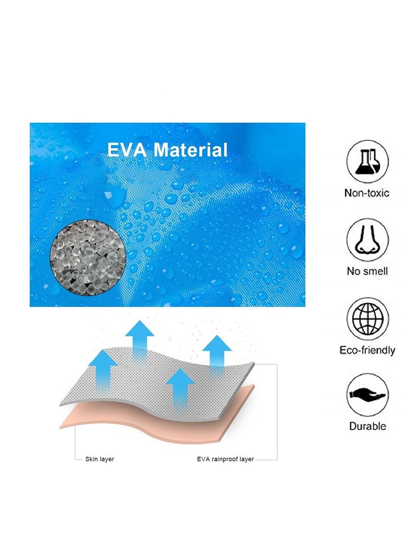 سيوسي Raincoat Rain Poncho for Adults, EVA Rain Poncho for Women and Men Reusable Raincoat Jacket Packable Raincoat for Family Fishing/Travel/Emergency/no PVC with Hood and Elastic Sleeveng - Image 5