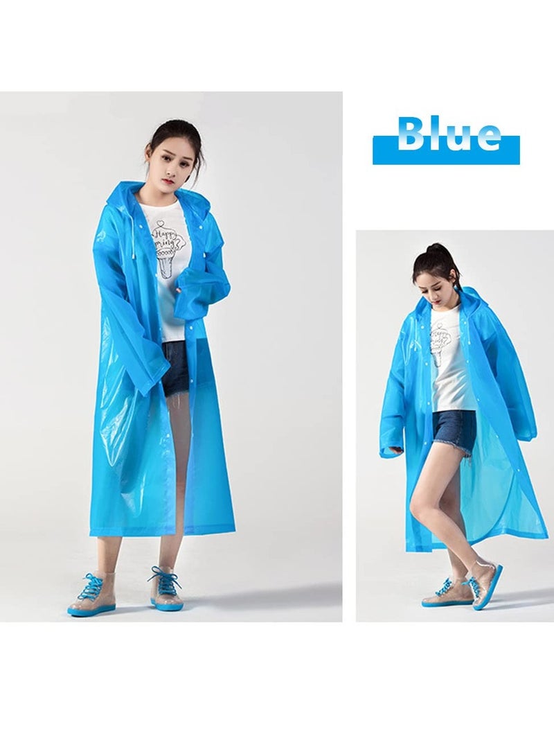 سيوسي Raincoat Rain Poncho for Adults, EVA Rain Poncho for Women and Men Reusable Raincoat Jacket Packable Raincoat for Family Fishing/Travel/Emergency/no PVC with Hood and Elastic Sleeveng - Image 4