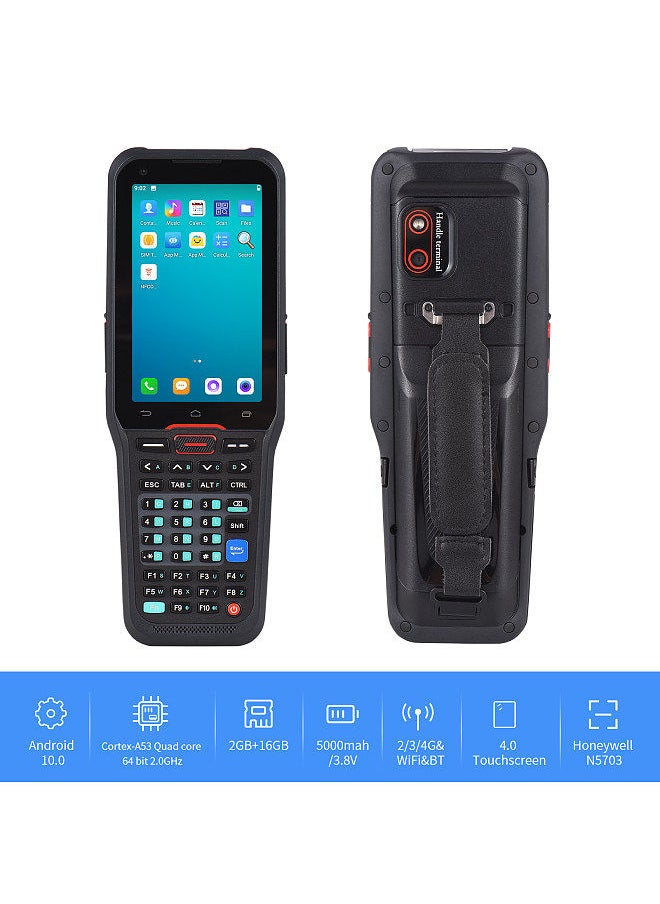 Generic - Android 10.0 1D Barcode Scanner Handheld Mobile Terminal PDA with Honeywell 5703 Scan Engine Support 1D/2D/QR Code Scaning Wireless Wi-Fi 4G with 4.0 Inch Touchscreen - Image 1