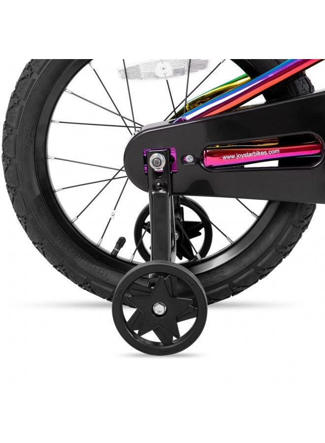 JOYSTAR JOYSTAR 16 Inch Kids Bike for 4-7 Ages with Training Wheels Coaster Braking Ride-On Boys Bicycle 4 5 6 7 Years Children Bikes BMX Style Birthday Gifts Oil Slick  - Image 5