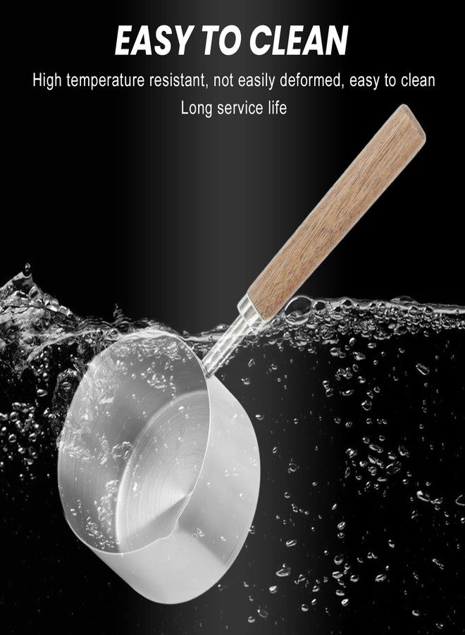 زيروديس قدر سعة 200 مل، قدر صلصة من الفولاذ المقاوم للصدأ، وعاء محمول لتسخين الحليب والزبدة، مصنوع من الفولاذ المقاوم للصدأ 304، بمقبض مريح، صغير الحجم، مناسب للطبخ المنزلي والمطاعم - Image 3