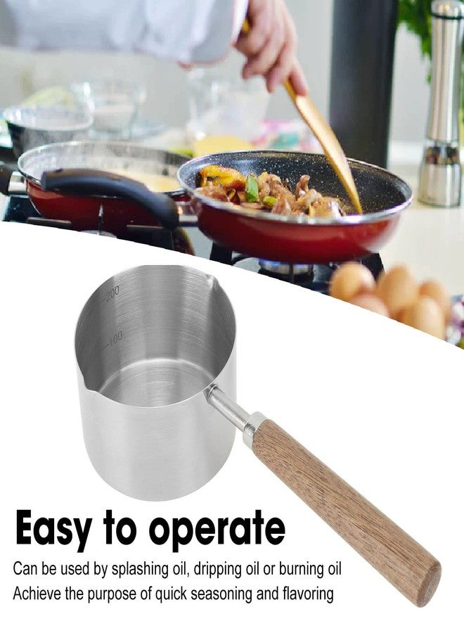 زيروديس قدر سعة 200 مل، قدر صلصة من الفولاذ المقاوم للصدأ، وعاء محمول لتسخين الحليب والزبدة، مصنوع من الفولاذ المقاوم للصدأ 304، بمقبض مريح، صغير الحجم، مناسب للطبخ المنزلي والمطاعم - Image 5