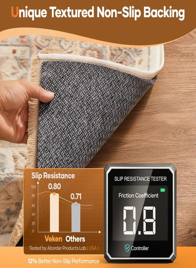 فيكن وسادة تثبيت السجاد المبطنة المانعة للانزلاق من فيكن، مقاس 5 × 7 قدم، مصنوعة من اللباد والسيليكون، بسماكة 1/4 بوصة، مناسبة للأرضيات الخشبية والتشطيبات المختلفة، تُستخدم أسفل السجاد، تحافظ على السجاد آمنًا وثابتًا في مكانه. - Image 3