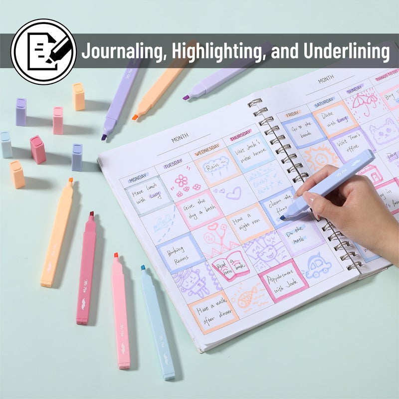 Mr. Pen- Aesthetic Highlighters, 8 pcs, Chisel Tip, Assorted Colors, No Bleed Bible Highlighter Pastel - Image 5