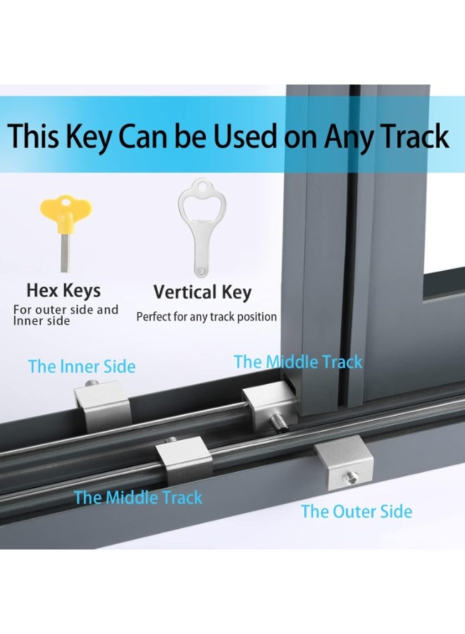 Relex Window Locks, 6 Sets Sliding Window Locks With Key for Vertical & Horizontal Sliding Windows Doors, Easy to Install, Adjustable Security Window Lock for Patio Bedroom Home and Office (Silver) - Image 4