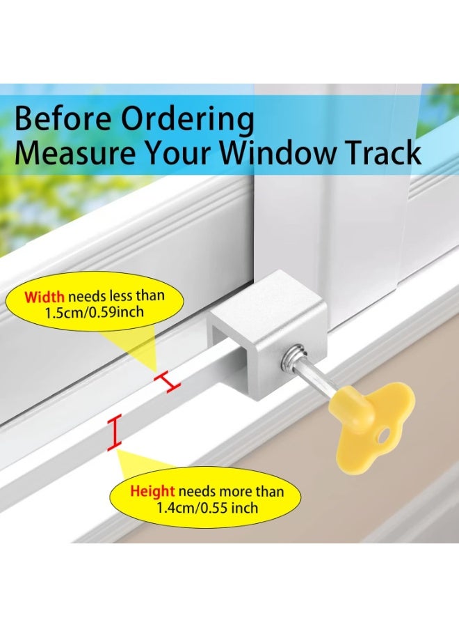 Relex Window Locks, 6 Sets Sliding Window Locks With Key for Vertical & Horizontal Sliding Windows Doors, Easy to Install, Adjustable Security Window Lock for Patio Bedroom Home and Office (Silver) - Image 2