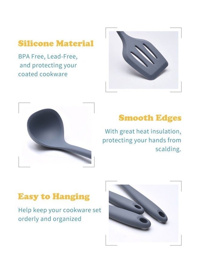 مجموعة أدوات المطبخ باللون الرمادي 10 قطع - Image 3