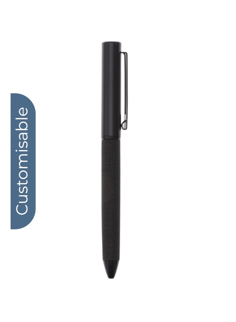 SANTHOME Personalised Sustainable Gift Set with Refillable Notebook & Pen - Black - Image 2