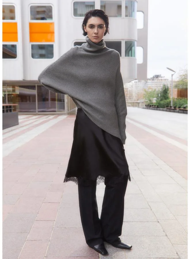 Mango Sweater With Asymmetrical Roll Neck