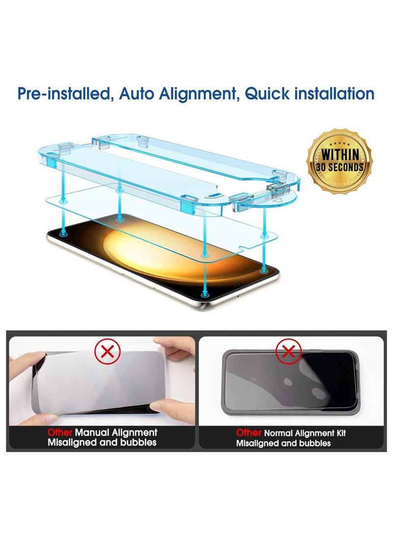 Amfilm amFilm [2+2 Pack OneTouch Tempered Glass Screen Protector for Samsung Galaxy S23+/S23 Plus 6.6 Inch with Camera Lens Protector, 9H Hardness, Easy Installation and Bubble Free.  - Image 4