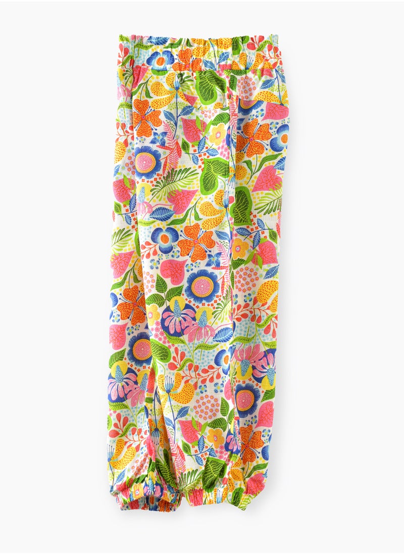 Jelliene - Breezy Blooms: Girls' Flowy Viscose Pants Stylish Comfort & Springtime Flair - Image 1