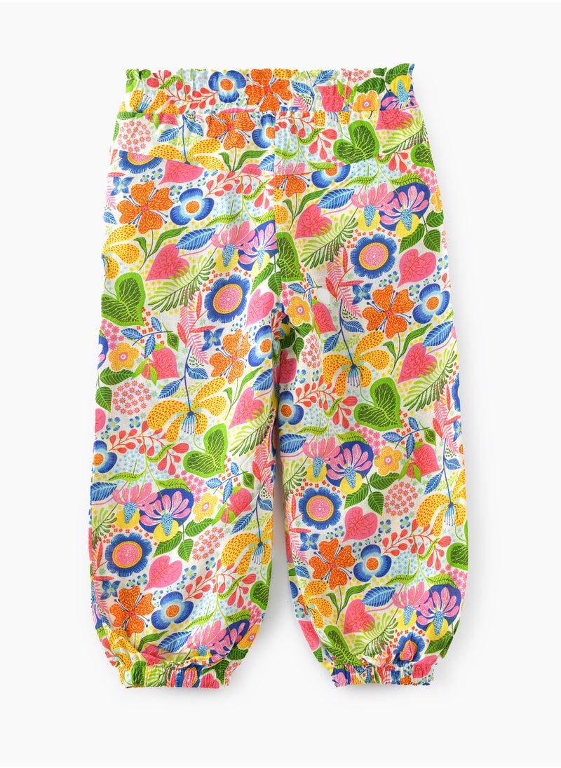 Jelliene - Breezy Blooms: Girls' Flowy Viscose Pants Stylish Comfort & Springtime Flair - Image 1