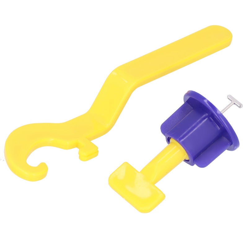 50Pcs Tile Leveling System Leveler Kit Floor Spacer Tool Set with Wrench for HomeBlue Yellow - Image 1