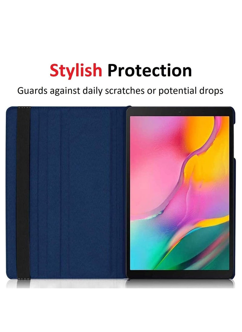 Raxoom - Rotating Case for Samsung Galaxy Tab A7 10.4 2020/2022 (T500/T505/T507/T509) | 360-Degree Stand with [Auto Sleep/Wake] | Folio Leather Smart Tablet Cover (Navy Blue) - Image 1