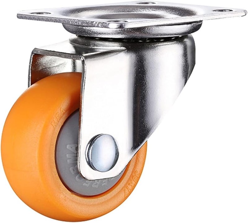 Heavy Duty 60kg Orange Swivel Castor Wheels 1.25 Inch 4Pcs Furniture Caster - Image 4