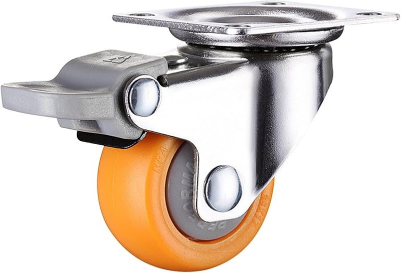 Heavy Duty 60kg Orange Swivel Castor Wheels 1.25 Inch 4Pcs Furniture Caster - Image 2