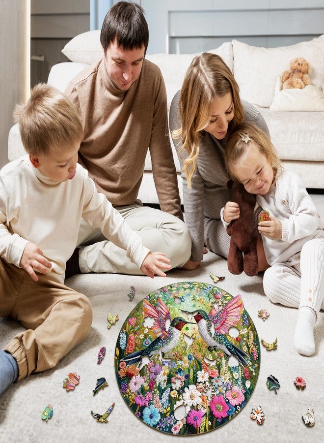 Purdicra Wooden Jigsaw Puzzles, Embroidered Hummingbird Wooden Puzzles for Adults with Unique Shape, Adult Jigsaw Puzzle, Birthday Gifts for Adults, 11.3"x11.4" - 200pcs - Image 5
