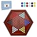 Offelec 14 inches Wooden Chinese Checkers Set 6012 Colorful Glass Marbles in 6 Colors Classic Strategy Games for Adults Kids and Seniors Fun for Whole Family Board Game Up to 6 Players - Image 2
