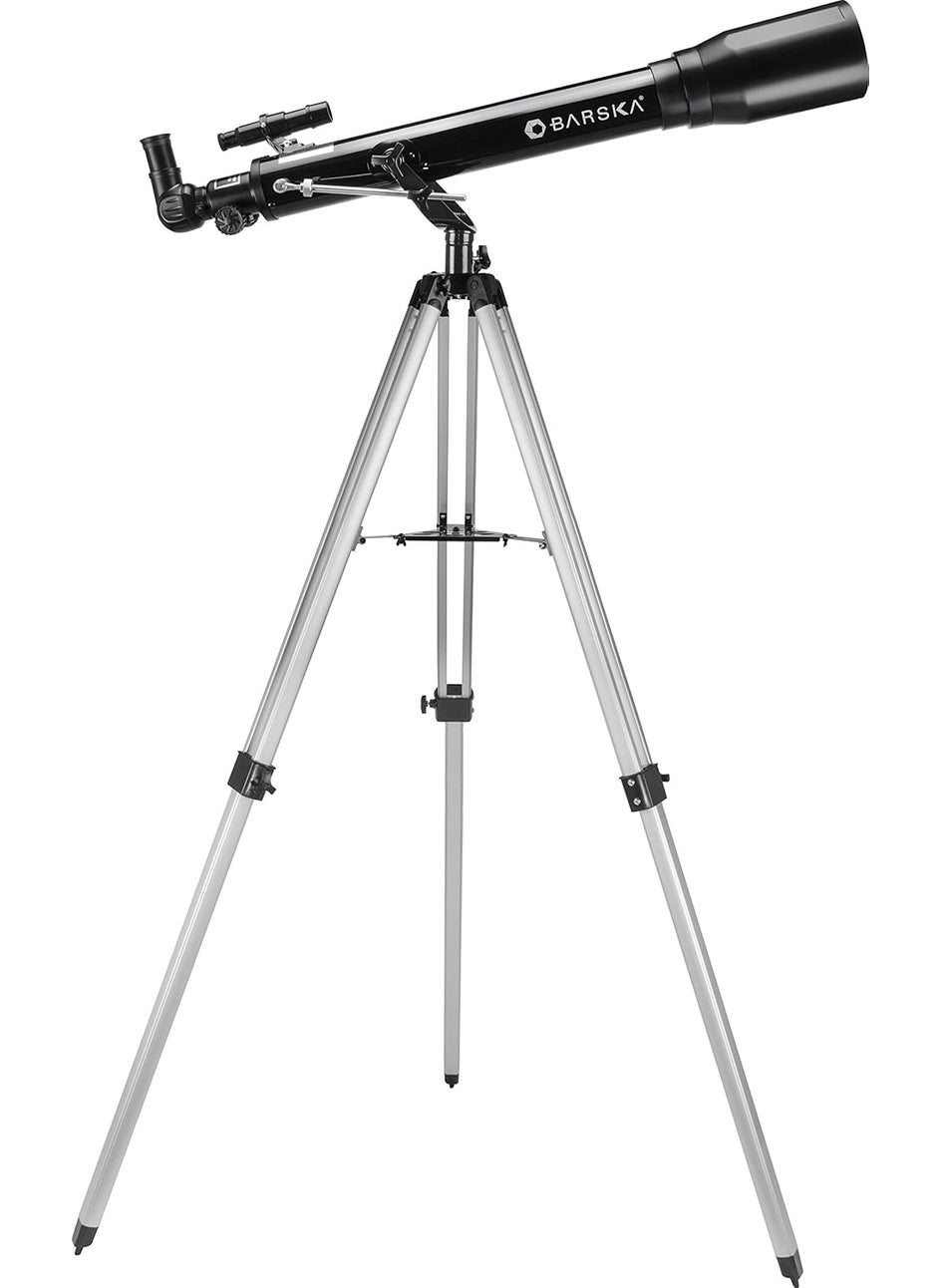 BARSKA BARSKA Starwatcher 700x70mm 525 Power Refractor Telescope with Altazimuth Mount and 3X Barlow Lens Black AE12934  - Image 1