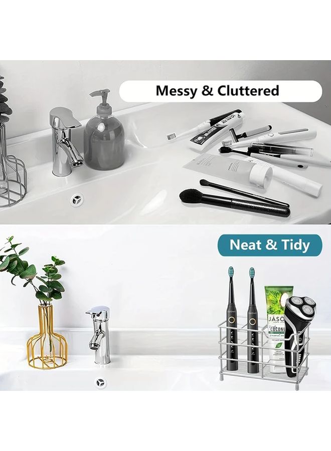 Black Stainless Steel Bathroom Organizer Toothbrush And Toothpaste Holder 1pc - Image 5