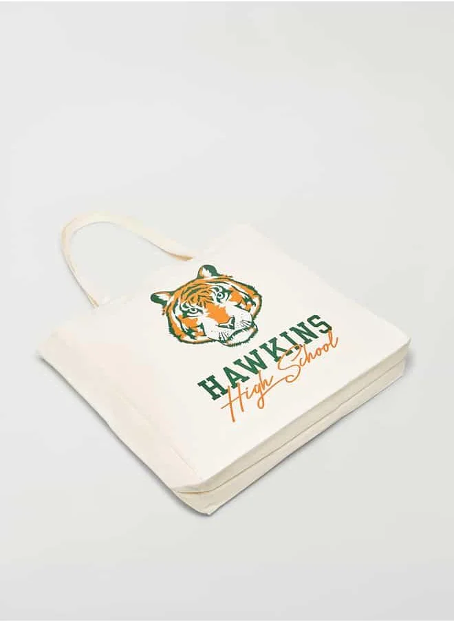 اس بي كاركترز Stranger Things Print Shopper Bag with Double Handle