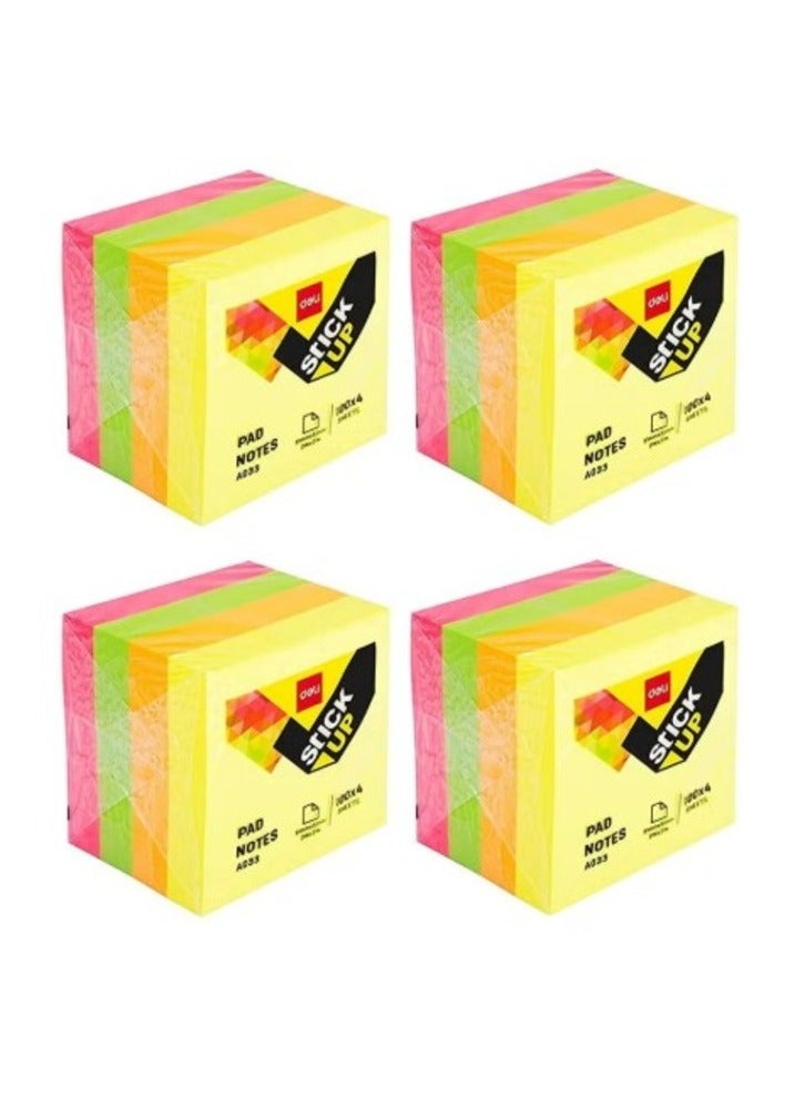 Deli Sticky Notes 2 x 2 in (51 x 51mm) , for Note Taking, To Do Lists & Reminders , 4 x 100 Sheets - Image 1
