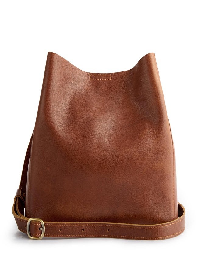 S-ZONE Full Grain Leather Crossbody Bags for Women Shoulder Bag Butterfly Bucket Purses - Image 1