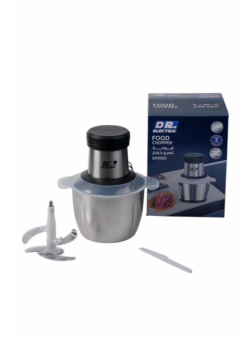 دكتور إلكتريك فرامة لحم وخضار كهربائية، ستانلس ستيل، 2 لتر، 300 واط، موديل DR3002 - Image 5