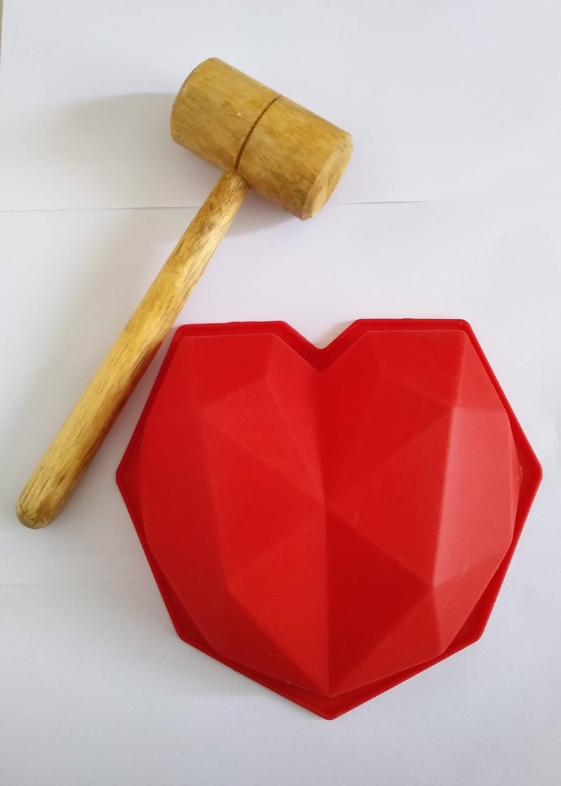 SHOAIB Pinata Mould Heart & Round Shape and Wooden Hammer for Cake and Chocolate - Image 2