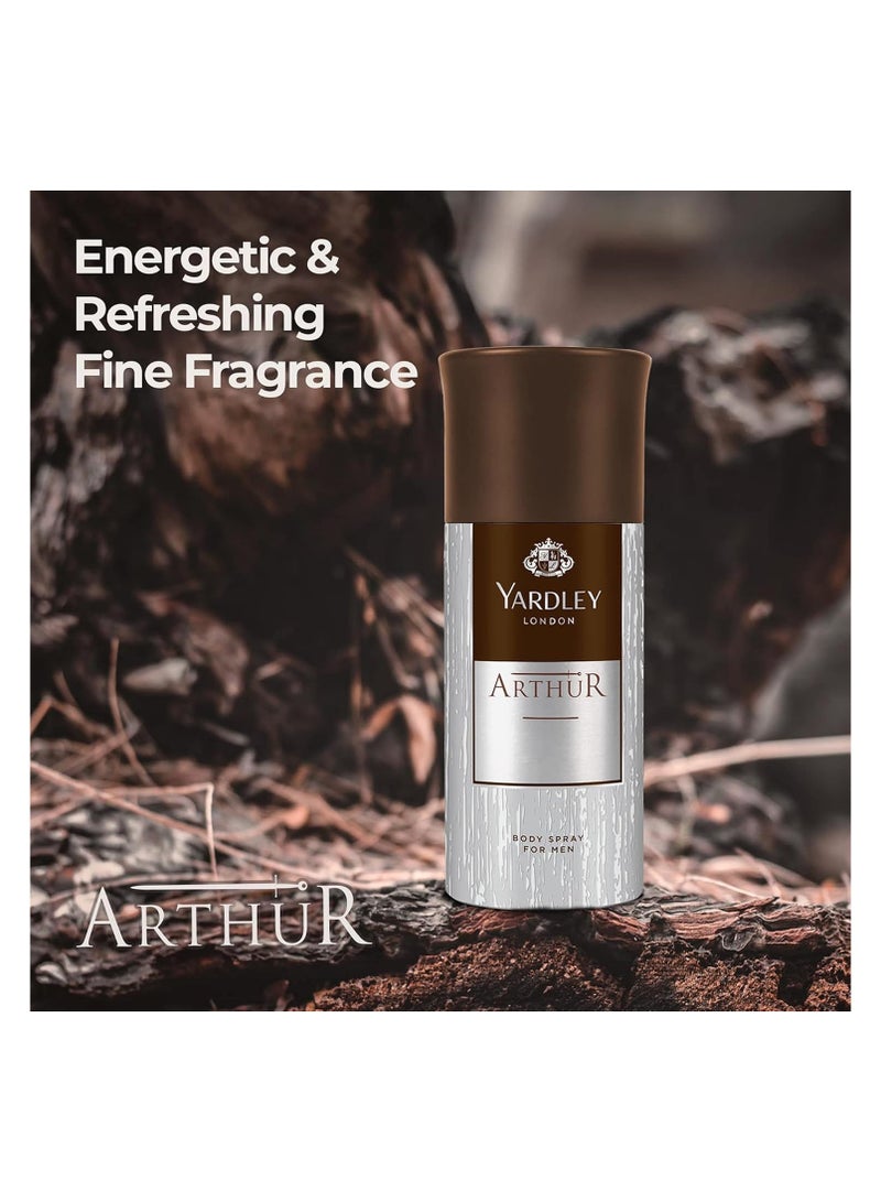 ياردلي سبراي الجسم لندن آرثر للرجال، رائحة عطرية كلاسيكية منعشة، عطر رسمي يدوم طويلاً ويحمي من الروائح الكريهة، 150 مل - Image 1