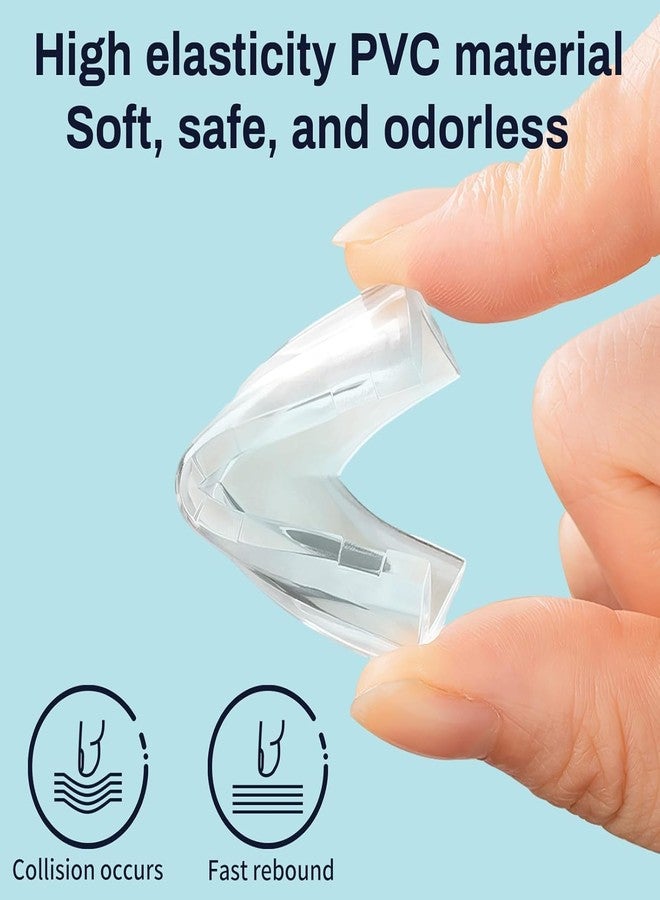 XBEY 12 Pack Soft Corner Protector Baby Proofing Edge and Corner Guards I Pre-Taped Corner Protectors I Child Safety Edge Guards I Soft Rubber Foam Furniture Corner Bumper Guards (10, Transparent) - Image 4