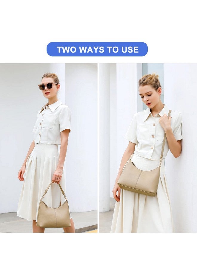 Keyli Women's Soft PU Leather Shoulder Handbag, Khaki, 11"L x 4.5"W x 9"H - Image 1