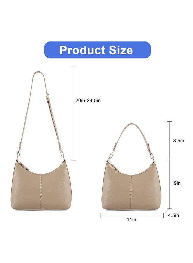 Keyli Women's Soft PU Leather Shoulder Handbag, Khaki, 11"L x 4.5"W x 9"H - Image 2