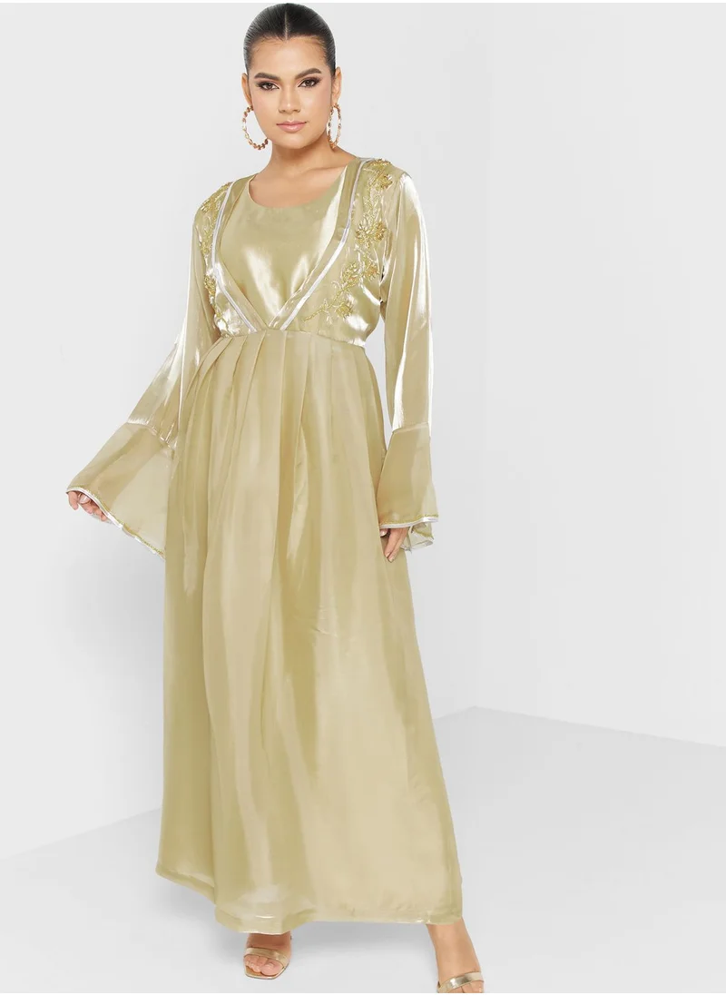 hayas closet Embellished Tiered Dress