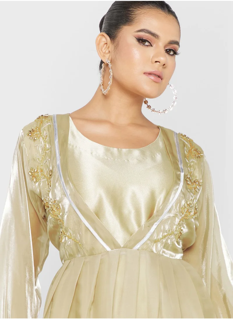 hayas closet Embellished Tiered Dress