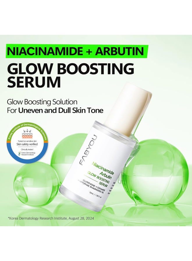 FABYOU Niacinamide Arbutin Glow Boosting Serum 50ml – Korean Skincare for Clarifying & Pore Care with 10% Niacinamide & Arbutin, with a Fast Absorbing Formula for a Radiant Skin Tone - Image 2