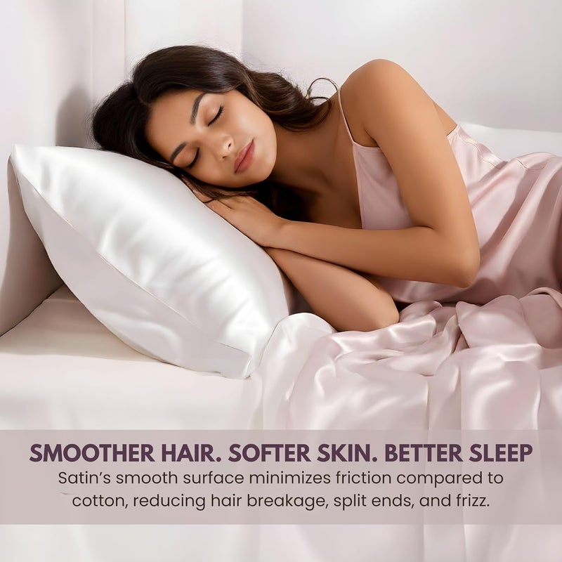 ELAUR Satin Pillowcase for Hair and Skin, Super Soft and Cooling Similar to Silk Pillow Cases 2 Pack with Envelope Closure, Gift for Women Men(20"x26" Standard Size, Green) - Image 3
