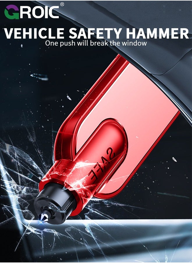GROIC 2 IN 1 Safety Hammer Emergency Car Escape Tool Seat Belt Cutter and Car Glass Window Breaker Portable Life-Saving Emergency Artifact with A Piece of Test Glass  - Image 2