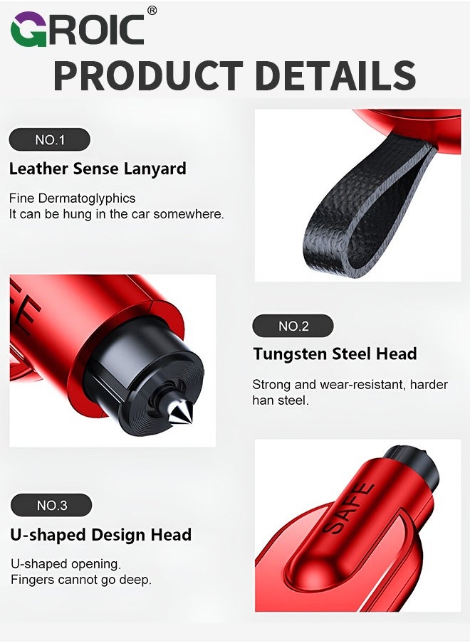 GROIC 2 IN 1 Safety Hammer Emergency Car Escape Tool Seat Belt Cutter and Car Glass Window Breaker Portable Life-Saving Emergency Artifact with A Piece of Test Glass  - Image 5