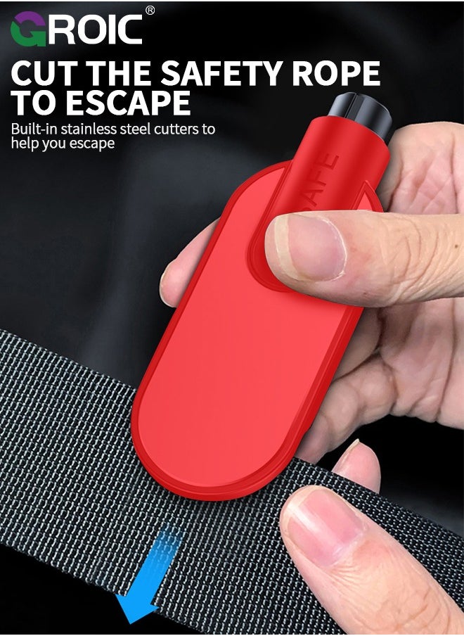GROIC 2 IN 1 Safety Hammer Emergency Car Escape Tool Seat Belt Cutter and Car Glass Window Breaker Portable Life-Saving Emergency Artifact with A Piece of Test Glass  - Image 4