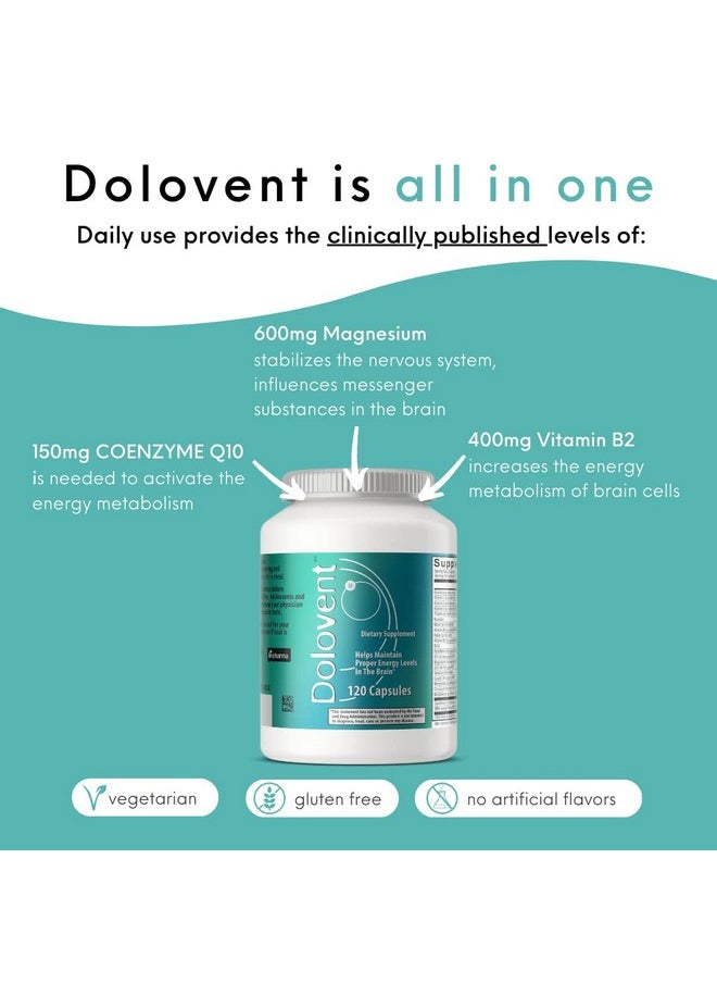 Dolovent - A Dolovent Magnesium B2 Coq10 Dietary Supplement For Brain Health 1 Bottle - Image 1