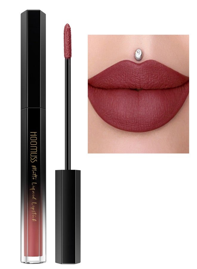 HOOMUSS Dark Lipstick Long Lasting Matte Liquid Lipsticks for Women Non Transfer Smudgeproof Smooth and Easy to Appy Cruelty Free Lip Color, M49 Chestnut - Image 1