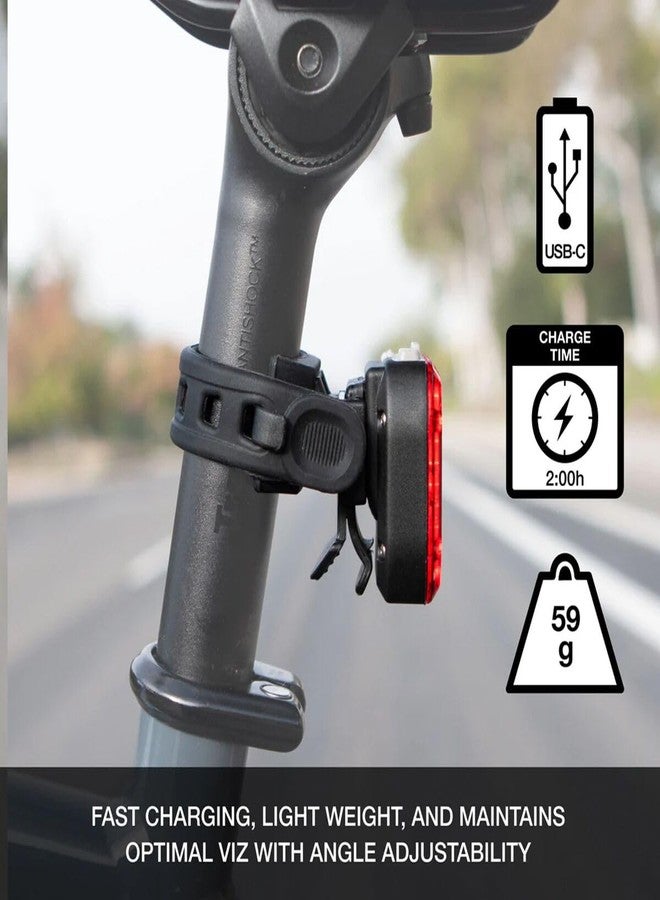 NiteRider نظام إضاءة خلفية للدراجات نيترايدر فيمكس+ 180 لومن قابل لإعادة الشحن عبر USB-C قوي وضوء نهاري مرئي LED سهل التركيب للدراجات الجبلية والطرق والمدن وركوب الدراجات ليلاً لضمان السلامة مع وميض - Image 5