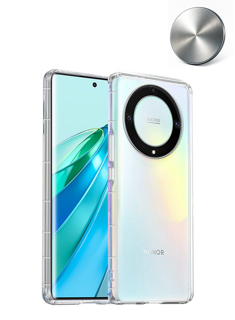 CHAPPELINE Airbag Case Series Premium Transparent Shockproof Anti Yellowing Case Cover With Free Iron Plate For Honor X9a 5G 2023 Clear - Image 1