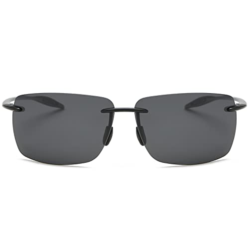 MIRYEA Rimless Polarized Sports Sunglasses for Men Women Driving Cycling Running Fishing Golf 100% UV Protection Sun Glasses Fashion Unisex Shades Retro Eyeglasses Anti Glare Classic Mirror Lens Eyewear - Image 1