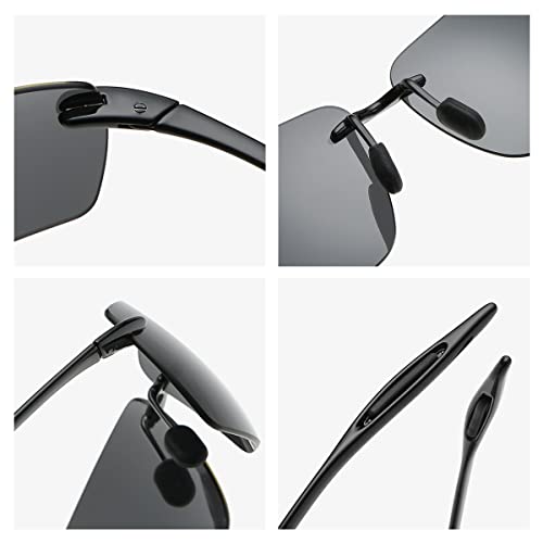 MIRYEA Rimless Polarized Sports Sunglasses for Men Women Driving Cycling Running Fishing Golf 100% UV Protection Sun Glasses Fashion Unisex Shades Retro Eyeglasses Anti Glare Classic Mirror Lens Eyewear - Image 4