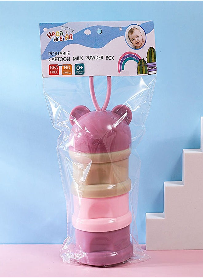 HADA BEAR Portable cartoon milk powder box Purpal color 