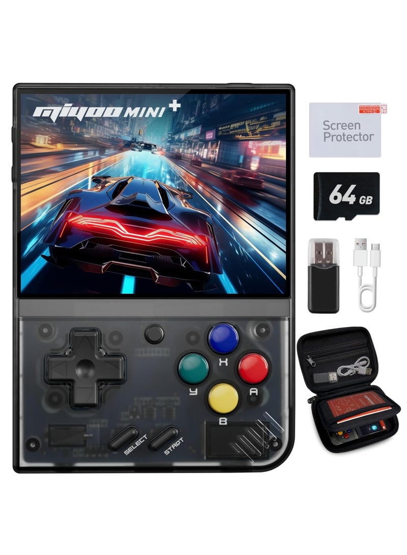 Handheld Game Console with Storage Case, 3.5 IPS Screen, 64G TF Card, 10,000+ Games, 7+ Hours Battery Life, Wireless Network Support. Black Color. - Image 1