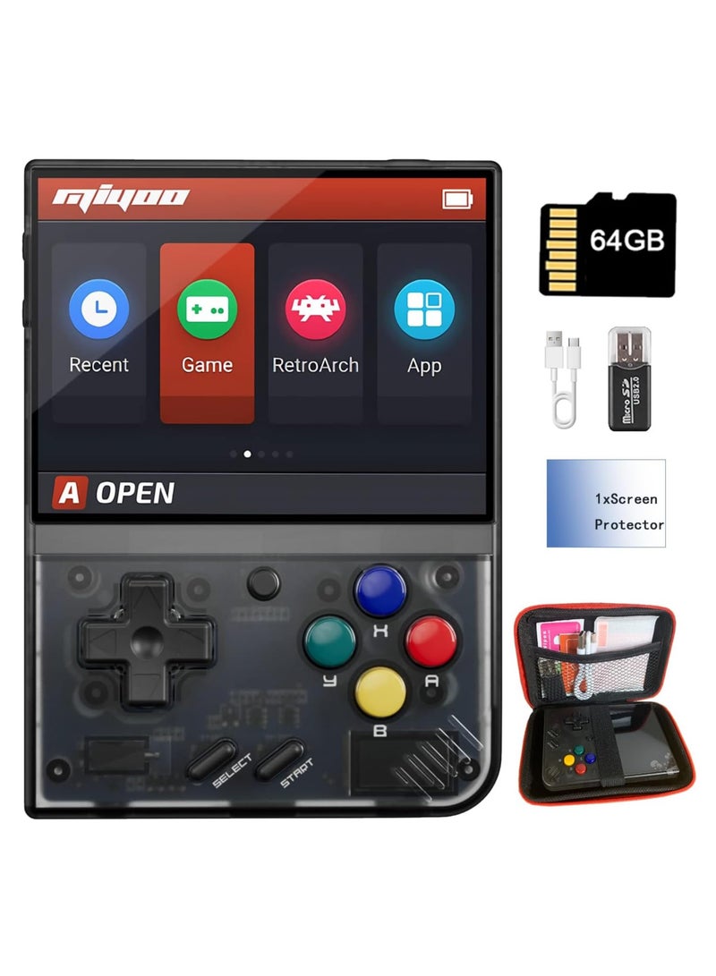 Handheld Game Console with Storage Case, 3.5 IPS Screen, 64G TF Card, 10,000+ Games, 7+ Hours Battery Life, Wireless Network Support. Black Color. - Image 2