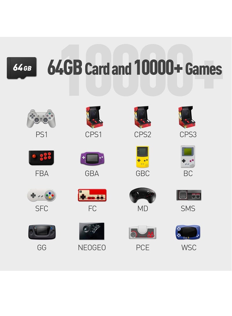 Handheld Game Console with Storage Case, 3.5 IPS Screen, 64G TF Card, 10,000+ Games, 7+ Hours Battery Life, Wireless Network Support. Black Color. - Image 5